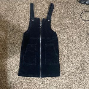 Black zip up overall dress size small